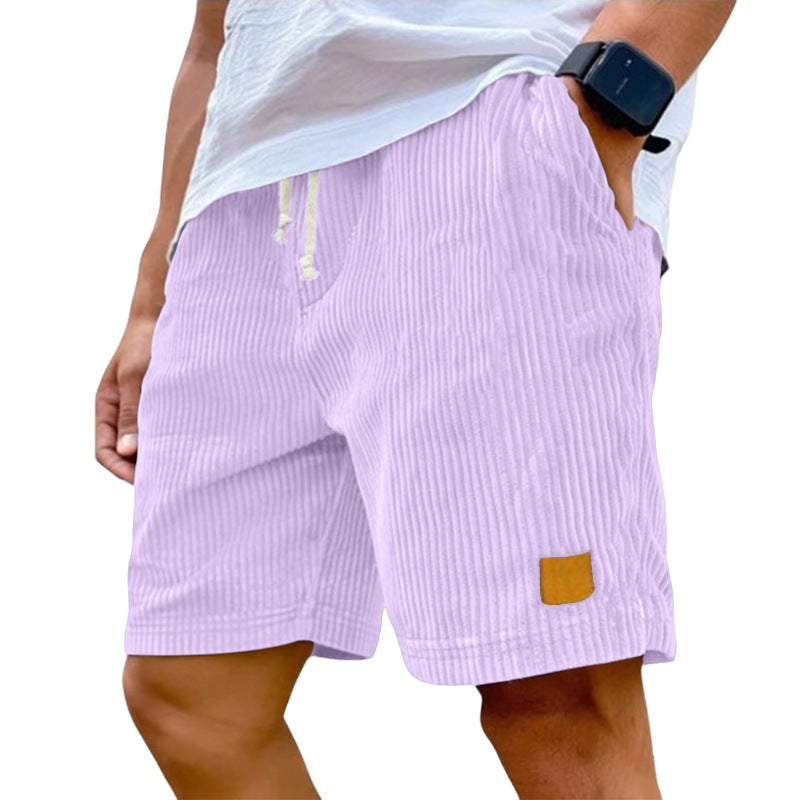 Feincord-Shorts für Herren mit elastischem Kordelzugbund