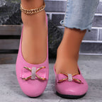 Damen Ballerinas mit modischem Schleifenakzent und Glitzerdetails EB