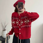 Damen Grobstrick-Cardigan mit dekorativem Zopfmuster und Knopfdetails EB