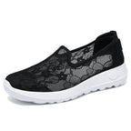 Damen Bequeme Spitzen Slip-On Schuhe EB