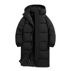 Damen lange Daunenjacke mit hohem Kragen und winddichten Eigenschaften EB