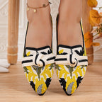 Damen Ballerinas mit stilvollem Kunstwerk-Woven-Design EB
