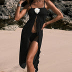 Damen Baderock mit elegantem Rüschendesign und seitlichem Schlitz EB
