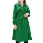 Damen gefütterter Trenchcoat mit großem Revers und Taillengürtel EB