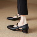Damen elegante Ballerinas mit modischem Riemchen und stilvollem Absatz EB