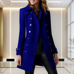 Damen Wollmantel mit stilvollem Knopfdesign EB