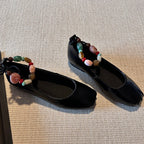 Damen Ballerina-Schuhe mit verspieltem Riemendetail und bequemer Sohle EB