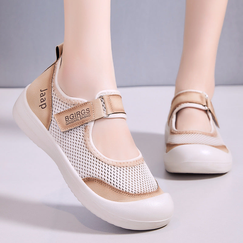 Damen Atmungsaktive und flexible Freizeitschuhe mit verstellbarem Riemen EB