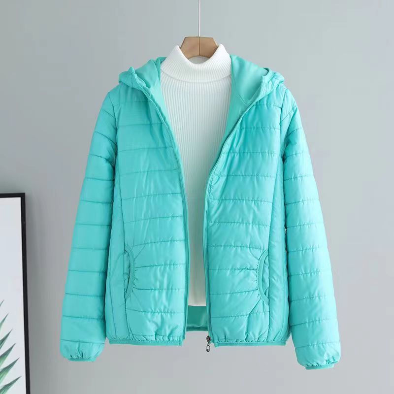 Damen gesteppte Übergangsjacke mit Kapuze und modernem Schnitt EB