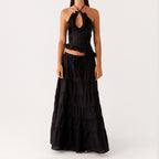 Damen Blusenkleid mit floralen Details EB