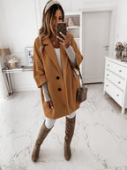 Damen Oversize Wollmantel EB