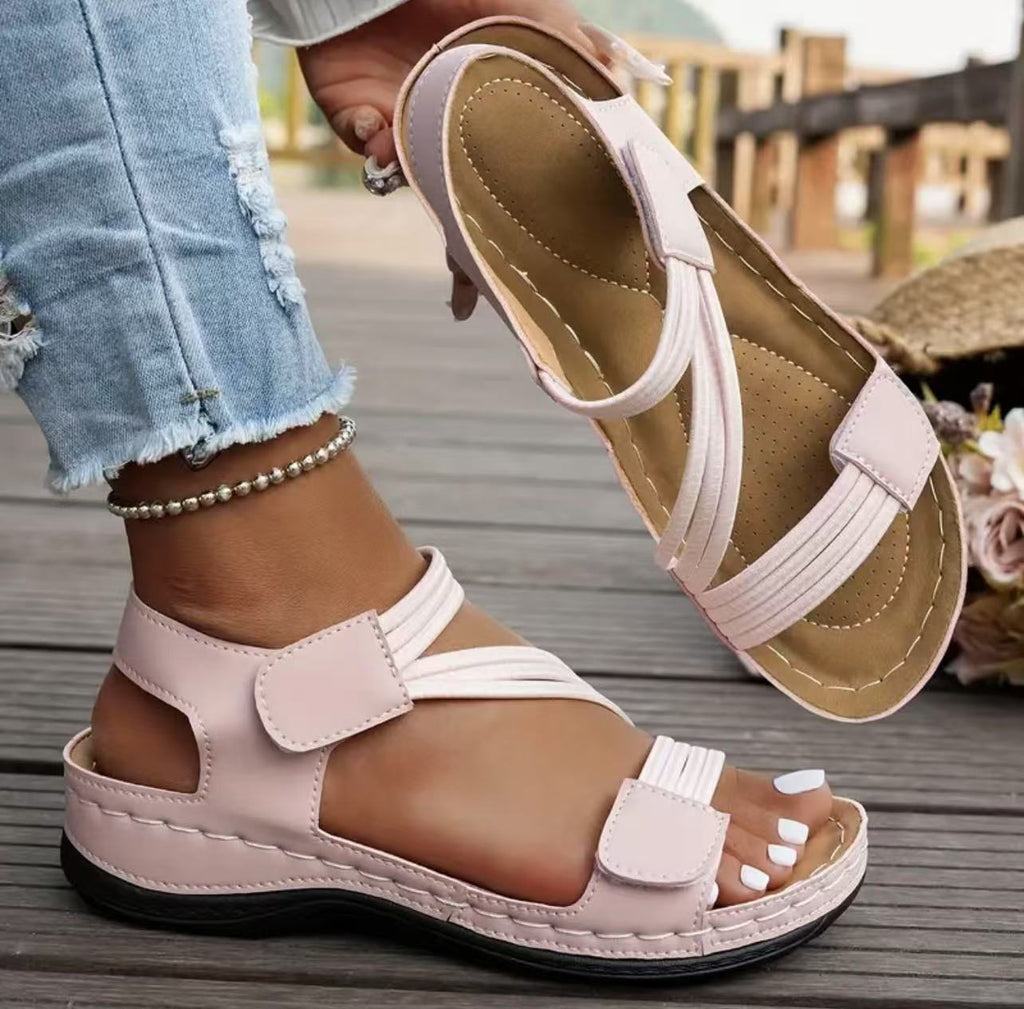 Damen bequeme Sandalen mit ergonomischem Riemen-Design EB