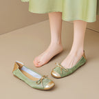 Damen Ballerinas mit schimmerndem Schleifenakzent EB