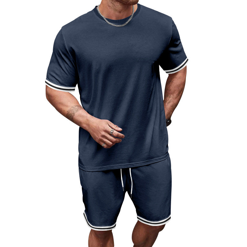 Freizeit-Jersey-Set für Herren mit Kontraststreifen