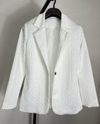 Damen Eleganter Strickblazer mit strukturierter Oberfläche und lässigem Schnitt EB