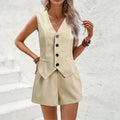 Damen ärmelloser Blazer mit Shorts EB