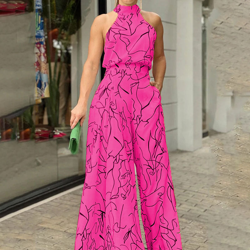 Eleganter Jumpsuit mit Stehkragen und Ballonärmeln