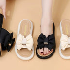 Damen Badesandalen mit dekorativem Schleifendesign und bequemer Sohle EB