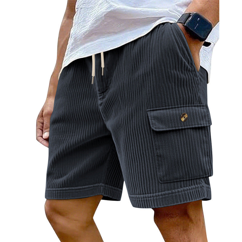Herren-Utility-Shorts aus Cord mit elastischem Bund