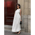 Damen Elegantes Maxikleid mit lässiger Passform und raffinierten Drapierungen EB