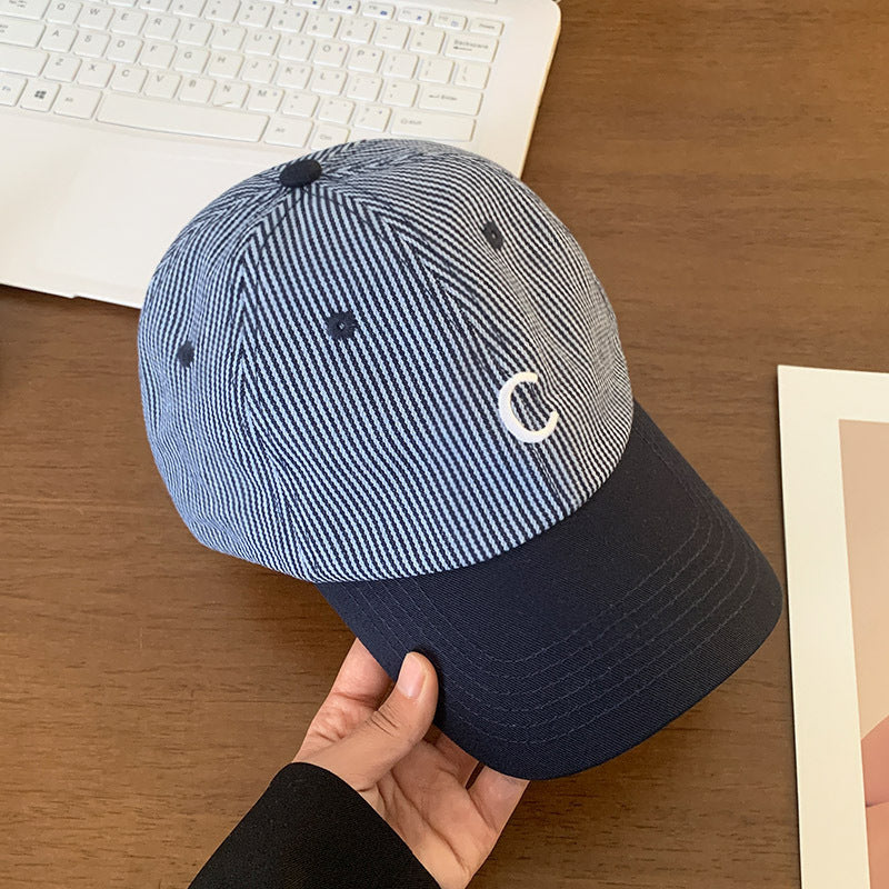 Gestreifte Casual Baseball-Cap aus Baumwolle für Herren