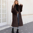 Damen Flauschiger Oversized-Mantel mit modernem Schnitt EB