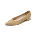 Damen elegante Ballerinas mit spitzem Zehenbereich und komfortablem Blockabsatz EB