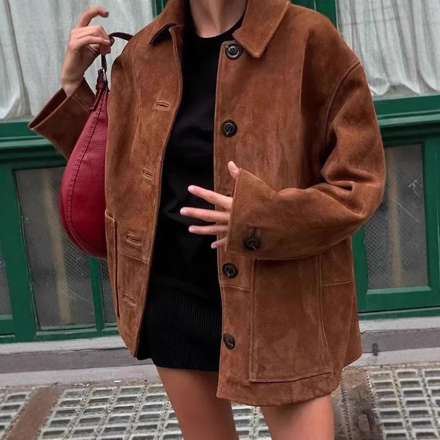 Damen Herrenmode Wildlederjacke EB
