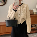 Damen Grobstrick Cardigan mit elegantem Zopfmuster EB