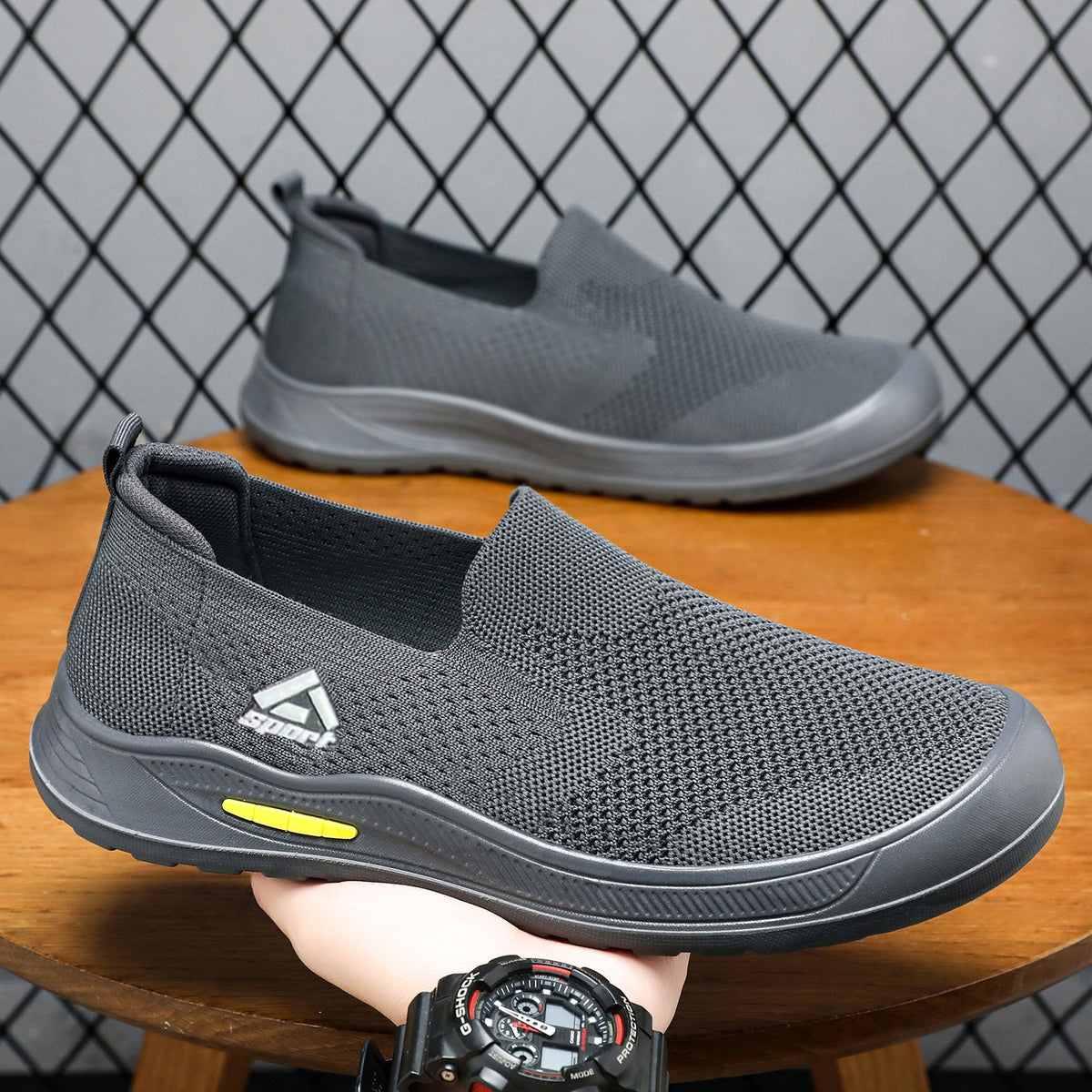 Damen Atmungsaktive Slip-On Sportliche Schuhe EB