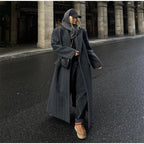 Damen Oversized Mantel mit Nadelstreifen EB
