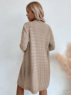 Damen Großer Strickmantel mit strukturiertem Muster und lässigem Schnitt EB