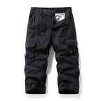 Herren Knielange Cargo-Shorts aus robustem Baumwoll‑Twill mit Elastikbund und Multifachtaschen