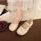Damen Ballerinas mit Perlenakzent und verstellbarem Riemen EB