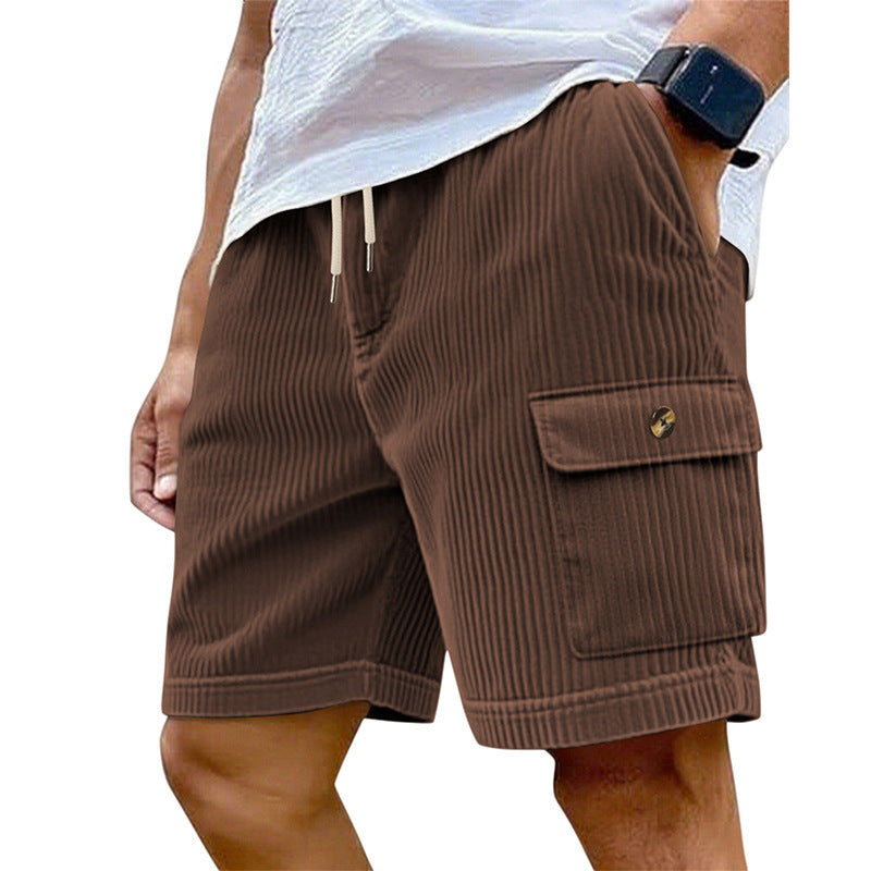 Herren-Utility-Shorts aus Cord mit elastischem Bund