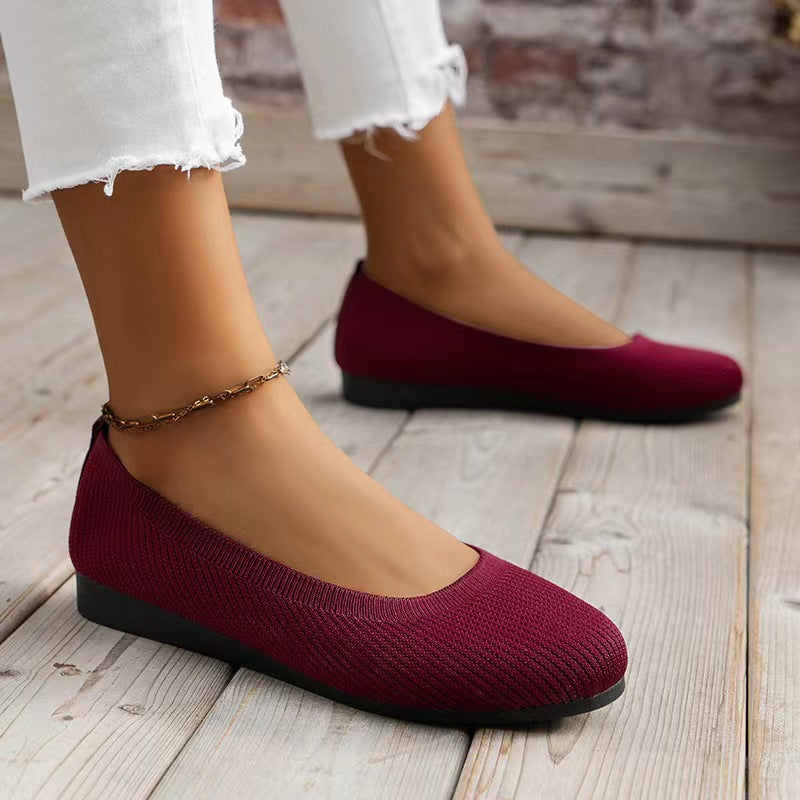 Damen bequeme Ballerinas aus elastischem Gewebe mit formschöner Sohle EB