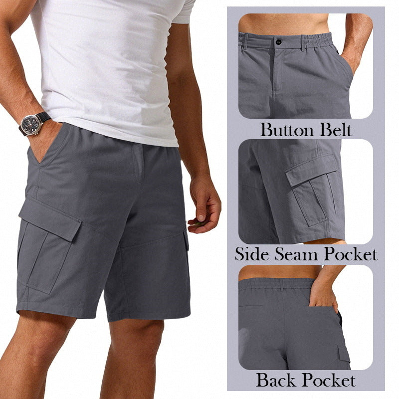 Herren-Bermuda mit Knopfleiste und teilelastischem Bund