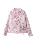 Damen gesteppte Weste im eleganten Blumenprint-Design EB