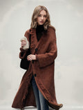Damen lässiger Strickmantel mit fransigen Abschlüssen und großzügigen Taschen EB
