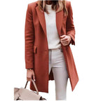 Damen eleganter, taillierter Mantel aus hochwertigem Stoff EB