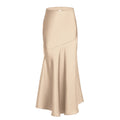 Damen Eleganter fließender Maxirock mit diagonaler Naht EB