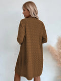 Damen Großer Strickmantel mit strukturiertem Muster und lässigem Schnitt EB