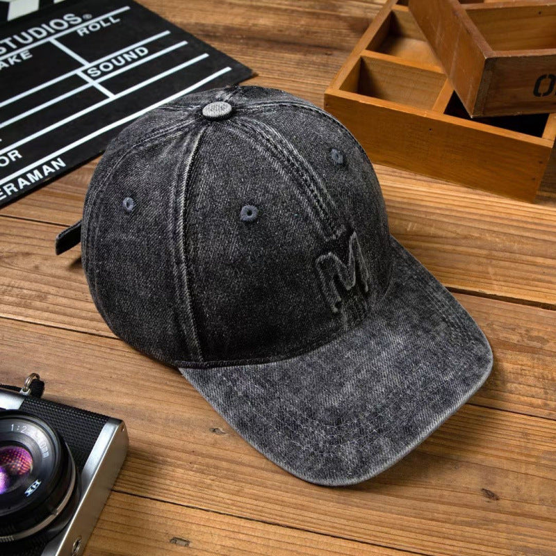 Distressed-Denim-Baseballcap für Herren