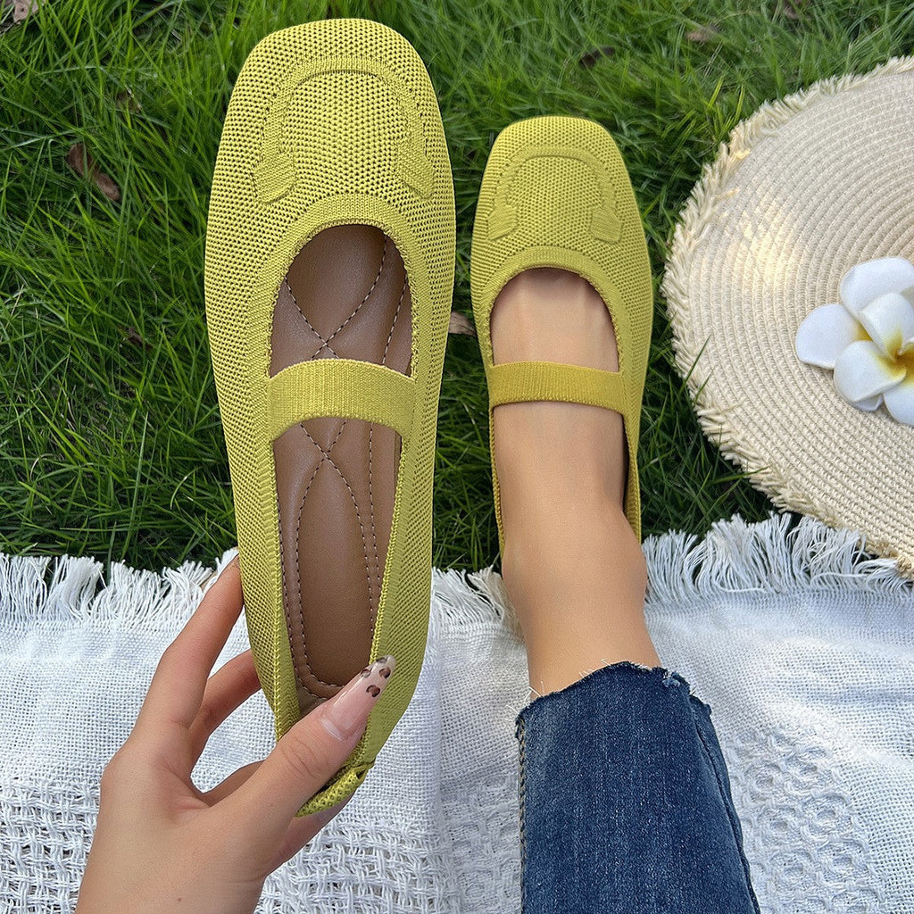 Damen Ballerinas mit elastischem Riemen und komfortablem Fußbett EB