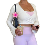 Damen-Radlershorts mit hoher Taille aus Stretch-Mikrofaser