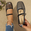 Damen Ballerina mit dekorativem Netzdesign EB