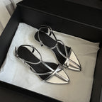 Damen elegante Badesandalen mit steigendem Absatz und schimmerndem Riemendesign EB
