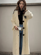 Damen Grober Strickcardigan mit fransigen Details und offenem Schnitt EB