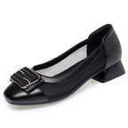 Damen elegante Ballerinas mit modischer Schnallenverzierung und atmungsaktivem Mesh-Einsatz EB