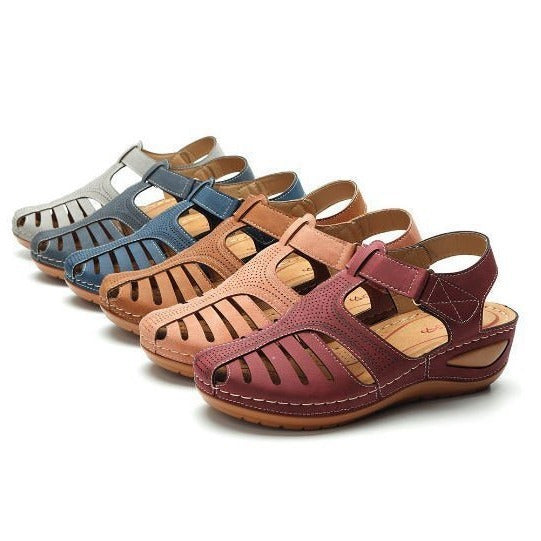 Damen Bequeme Sohle Sandalen mit verstellbarem Riemen und Luftlöchern EB